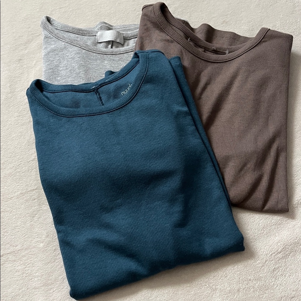 NUUDS Slinky Rib Short Sleeve Tee Bundle